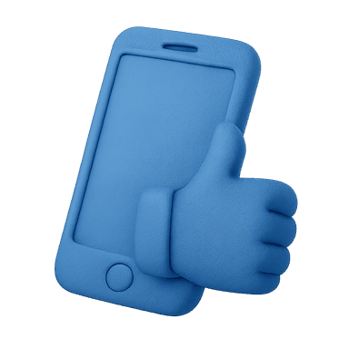 Thumbs up with phone illustration