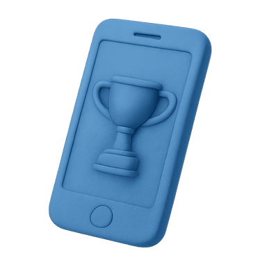 Trophy and phone illustration